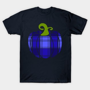 Royal Blue Plaid Pumpkin T-Shirt